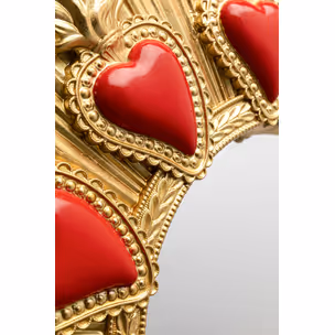 Lustro ścienne okrągłe FLAMING HEART 38 cm - złoty