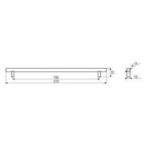 Reling RE10 - onyx szary mat / rozstaw 192 mm GAMET