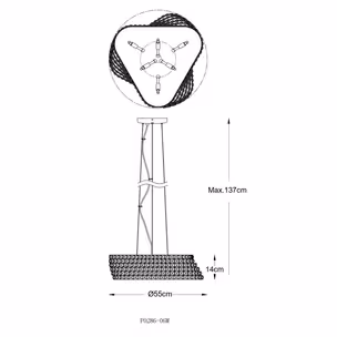 Lampa wisząca BABYLON P0286-06M-F7AC - złoty