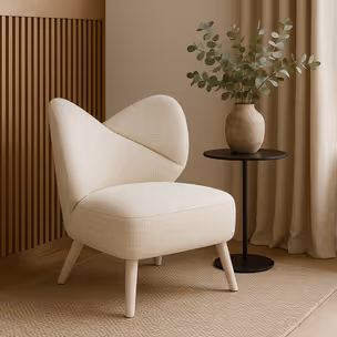 Fotel LEITH boucle - kremowy