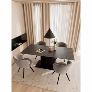 Stół z ceramicznym blatem MARBELLA 200x100 - czarny