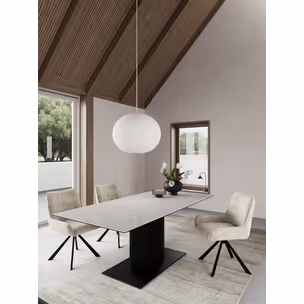 Stół z ceramicznym blatem MARBELLA 200x100 - szary/czarny