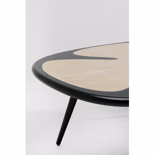 Stolik kawowy PETAL 90x60 - czarny/naturalny
