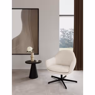 Fotel obrotowy CLAREMORE - kremowy