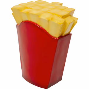 Stołek FRENCH FRIES - żółty/czerwony