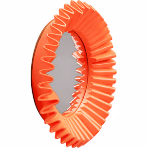 Lustro ścienne okrągłe HERMOSA 32 cm - pomarańczowy