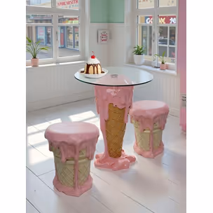 Stołek ICE CREAM PINK - różowy