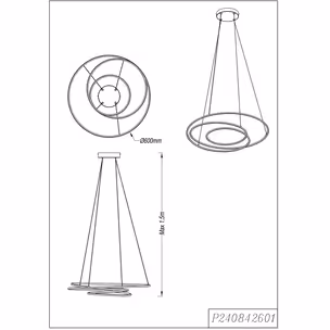 Lampa wisząca ZEPHYRA P240842601 - czarny
