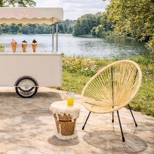 Stołek ICE CREAM VANILLA - beżowy