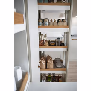 Cargo wysokie DISPENSA Liro z drewnem 1200-1600/ 300/ 4/ biała PEKA