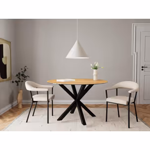 Stół okrągły HEAVEN 119 cm - dziki dąb/czarny