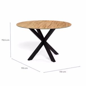 Stół okrągły HEAVEN 119 cm - dziki dąb/czarny