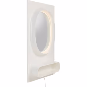 Lustro ścienne z oświetleniem i półką AERO LED 80x141 - biały
