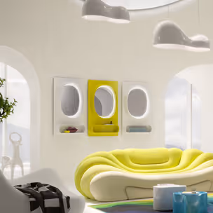 Lustro ścienne z oświetleniem i półką AERO LED 80x141 - zielony