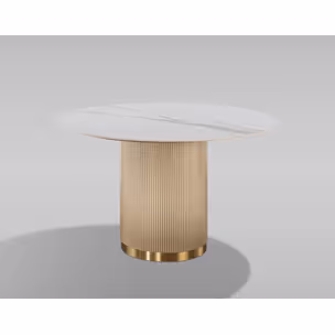 Stół okrągły STILIG 120 cm - biały/szampańskie złoto