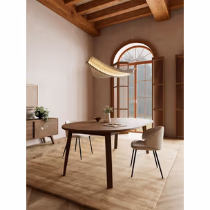 Stół okrągły rozkładany A-LINE 120/220x120 - dąb wędzony