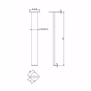 Noga meblowa SR105 72 cm - czarny strukturalny
