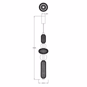 Lampa wisząca SARR MD2596-5A-3BGT - złoty