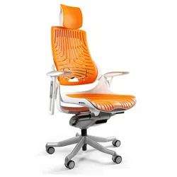 Fotel obrotowy WAU elastomer - mango/biały