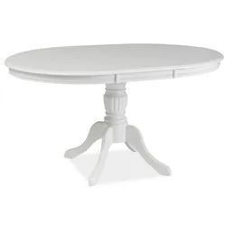 Stół okrągły rozkładany OLIVIA 106/141x106 - biały