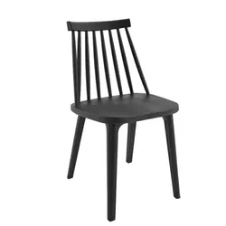 Krzesło z tworzywa RIBS BLACK - czarny mat