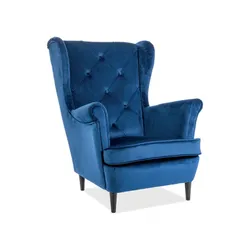 Fotel LADY Velvet - granatowy Bluvel 86