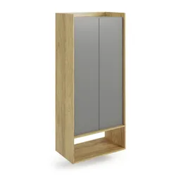 Szafa MOBIUS 2D korpus - hikora naturalna/szary przykurzony