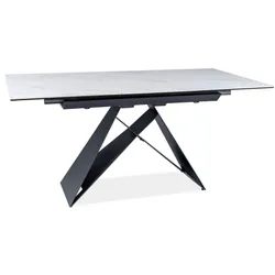 Stół rozkładany WESTIN SC 120/160x80 - biały/czarny mat