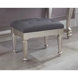 Taboret do toaletki CORALYNE B650-01 - srebrny