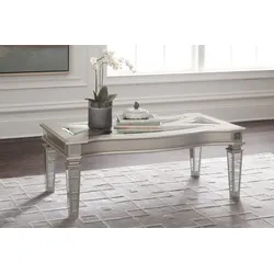 Stolik kawowy w stylu glamour T099-1 TESSANI - srebrny