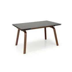 Stół rozkładany LOZANO 140-200x82 - czarny marmur/orzechowy