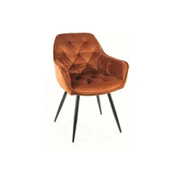 Krzesło welurowe pikowane CHERRY Velvet - cynamon Bluvel 4215