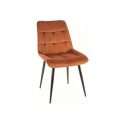 Krzesło welurowe pikowane CHIC Velvet - czarny/cynamon Bluvel 4215