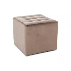 Puf LORI Velvet - ciemny beżowy Bluvel 40