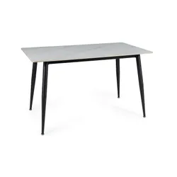 Stół RION 130x70 - biały marmur/czarny