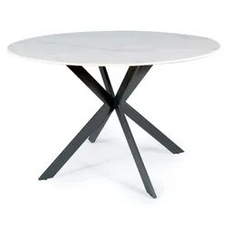Stół okrągły TALIA 120 cm - biały/czarny