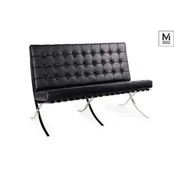 Sofa 2-osobowa BARCELON ekoskóra - czarny