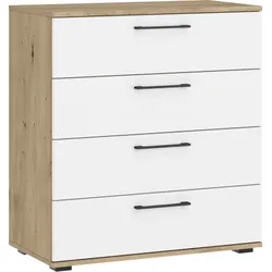 Komoda 4-szufladowa FLEX KM-1 - biały/dąb artisan
