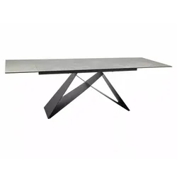 Stół rozkładany WESTIN CERAMIC Diamond Cream 160/240x90 - kremowy/czarny mat