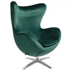Fotel EGG SZEROKI VELVET - ciemny zielony