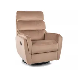 Fotel rozkładany obrotowy  ARGOS Velvet - beżowy Bluvel 28
