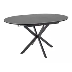 Stół okrągły rozkładany GASTON CERAMIC 100/135x100 - szary/czarny