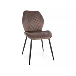 Krzesło tapicerowane welurowe MIKE Velvet - cappuccino Bluvel 38