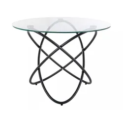 Stół okrągły ORBIT 100 cm - transparentny/czarny