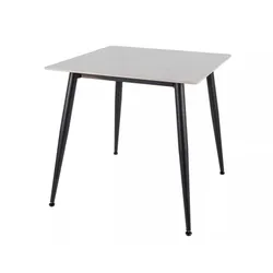 Stół RION 80x80 - biały połysk/czarny mat