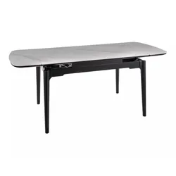 Stół rozkładany SENTO 120/180x80 - biały połysk/czarny mat