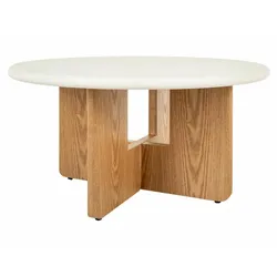 Ława ALMA 80 cm - ecru / dąb