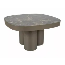 Ława STELLA B 75x75 - czarny połysk/miedziany