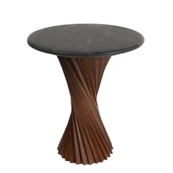 Stolik okrągły TANGO 45 cm - czarny/brązowy