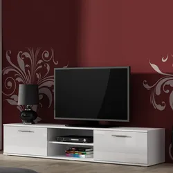 Szafka RTV 2-drzwiowa z dwiema wnękami SIMPLE - biały